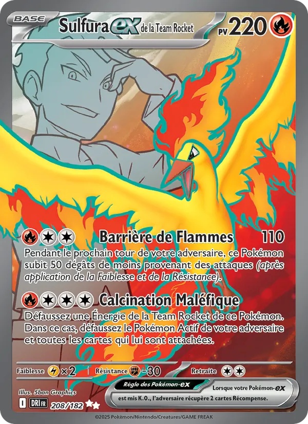 Sulfura-ex de la Team Rocket 208/182 - Rivalités Destinées - Holo Logo de la série - Pokémon JCC