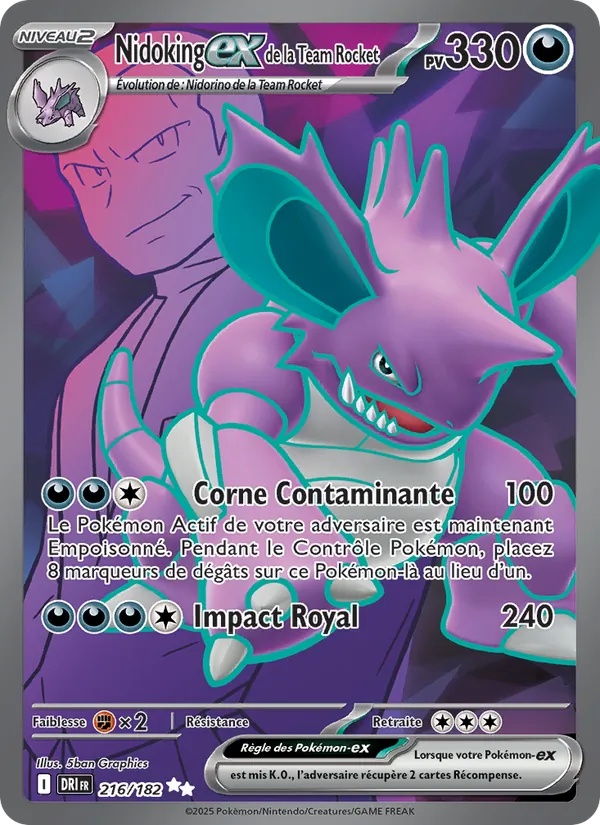 Nidoking-ex de la Team Rocket 216/182 - Rivalités Destinées - Holo - Pokémon JCC