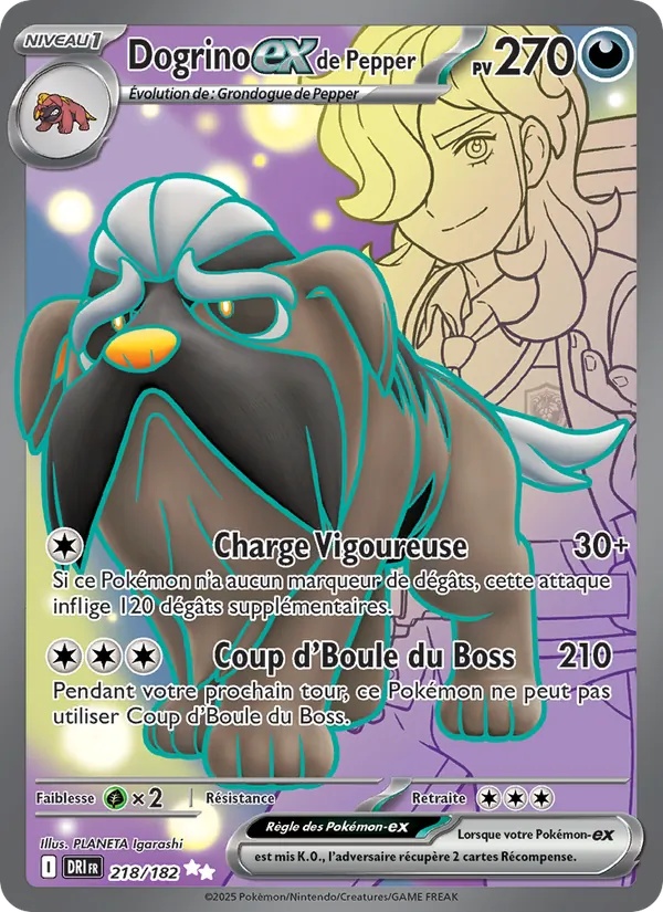 Dogrino-ex de Pepper 218/182 - Rivalités Destinées - Holo - Pokémon JCC