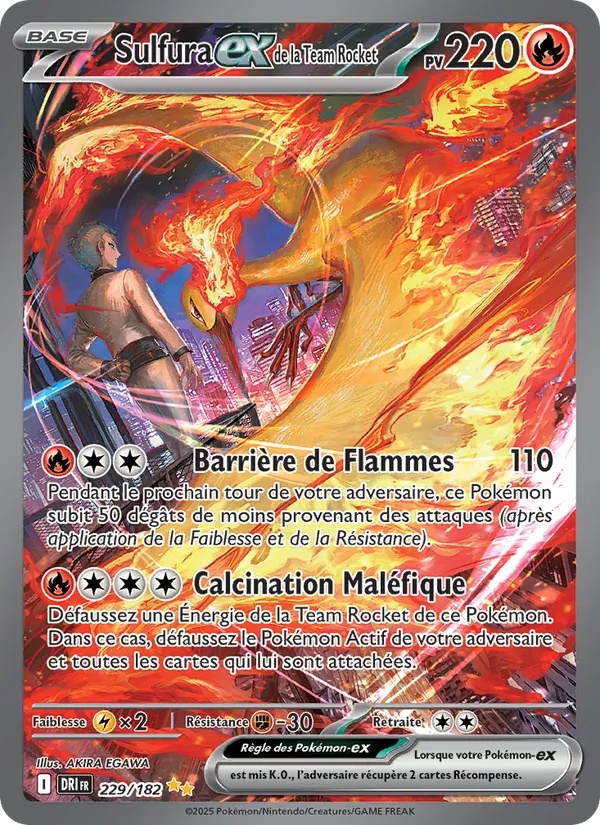 Sulfura-ex de la Team Rocket 229/182 - Rivalités Destinées - Holo Logo de la série - Pokémon JCC