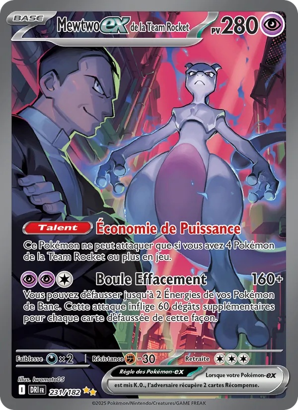 Mewtwo-ex de la Team Rocket 231/182 - Rivalités Destinées - Holo - Pokémon JCC