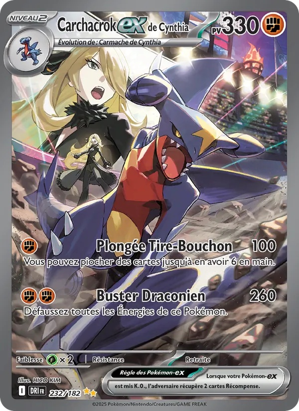 Carchacrok-ex de Cynthia 232/182 - Rivalités Destinées - Holo - Pokémon JCC