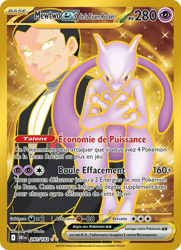 Mewtwo-ex de la Team Rocket 240/182 - Rivalités Destinées - Holo - Pokémon JCC