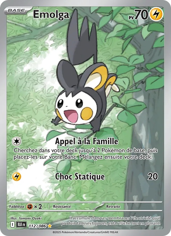 Emolga 112/86 - Foudre Noire - Holo - Pokémon JCC