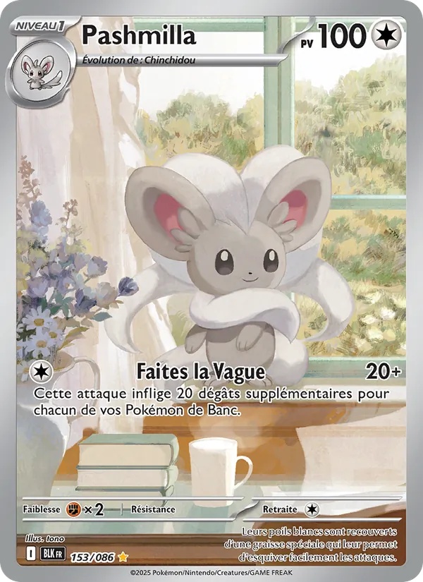 Pashmilla 153/86 - Foudre Noire - Holo - Pokémon JCC