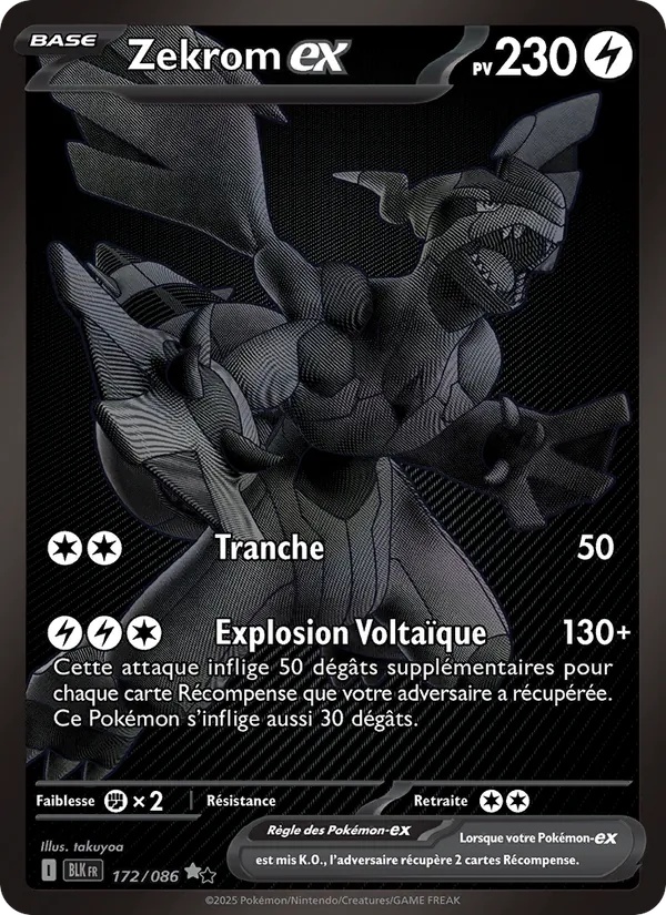 Zekrom-ex 172/86 - Foudre Noire - Holo - Pokémon JCC