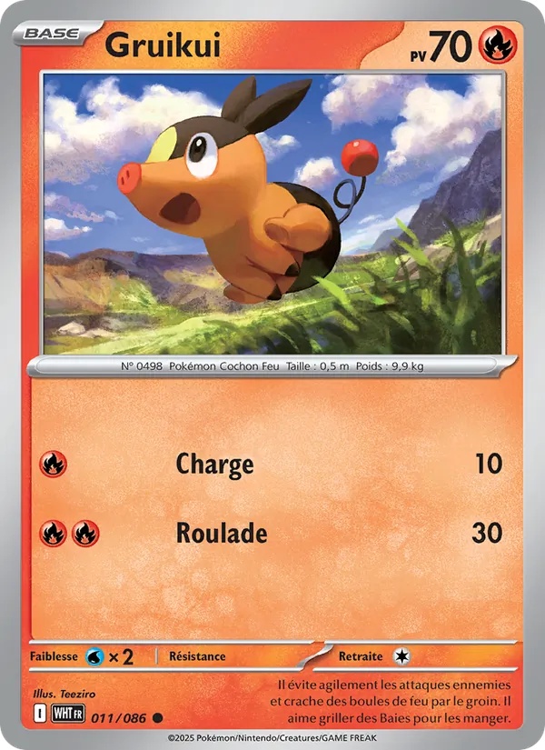 Gruikui 011/86 - Flamme Blanche - Reverse - Pokémon JCC