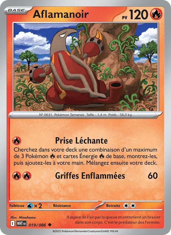 Aflamanoir 019/86 - Flamme Blanche - Reverse - Pokémon JCC