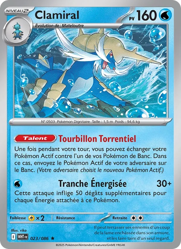 Clamiral 023/86 - Flamme Blanche - Holo - Pokémon JCC