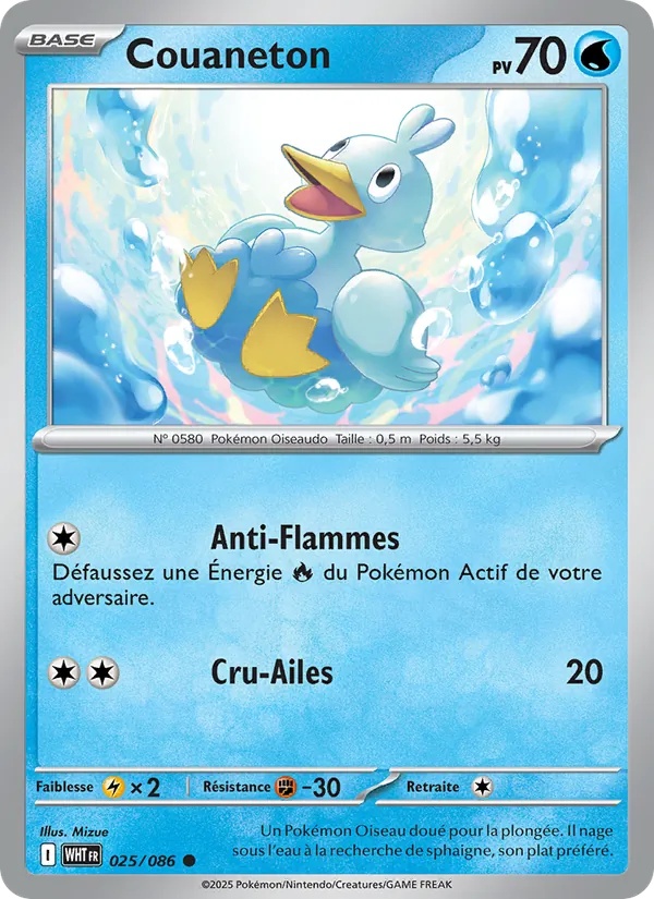 Couaneton 025/86 - Flamme Blanche - Reverse - Pokémon JCC