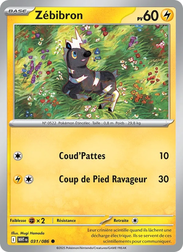 Zébibron 031/86 - Flamme Blanche - Reverse - Pokémon JCC