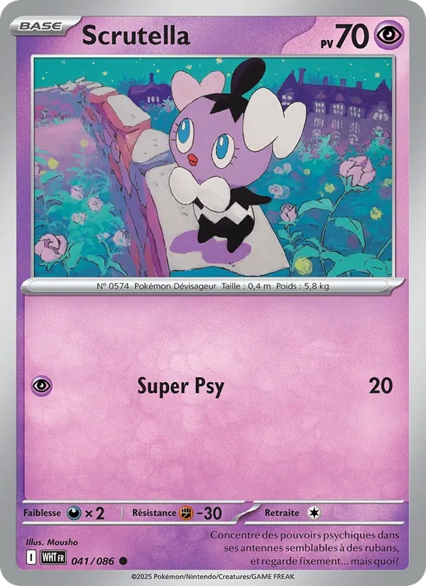 Scrutella 041/86 - Flamme Blanche - Reverse - Pokémon JCC
