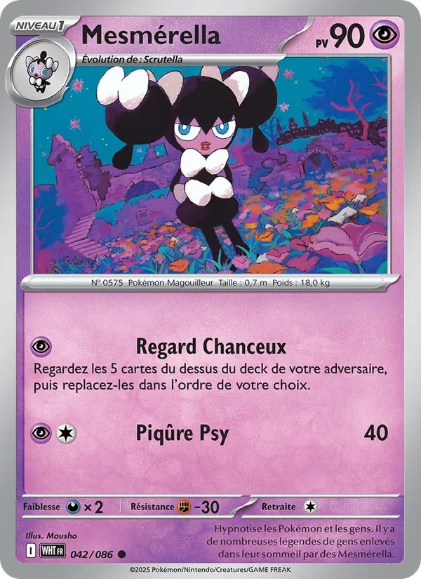 Mesmérella 042/86 - Flamme Blanche - Reverse - Pokémon JCC
