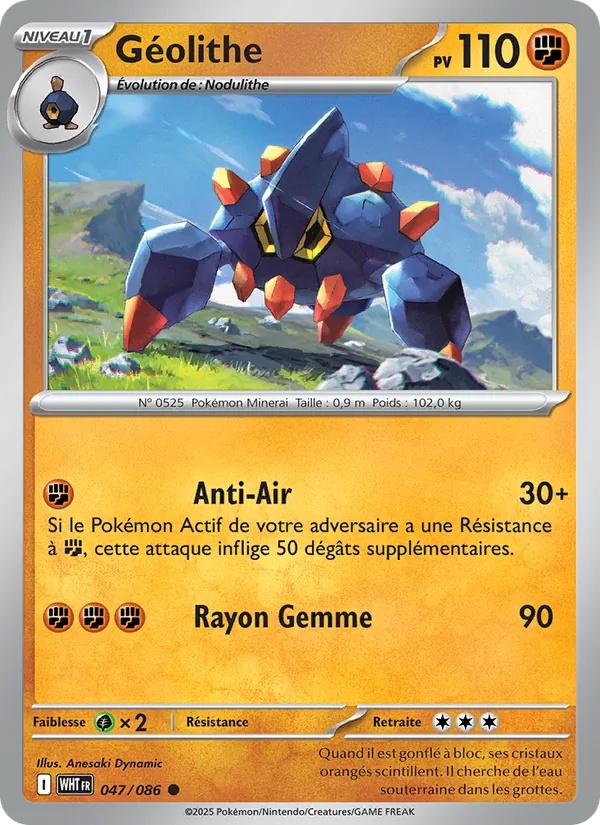 Géolithe 047/86 - Flamme Blanche - Reverse - Pokémon JCC