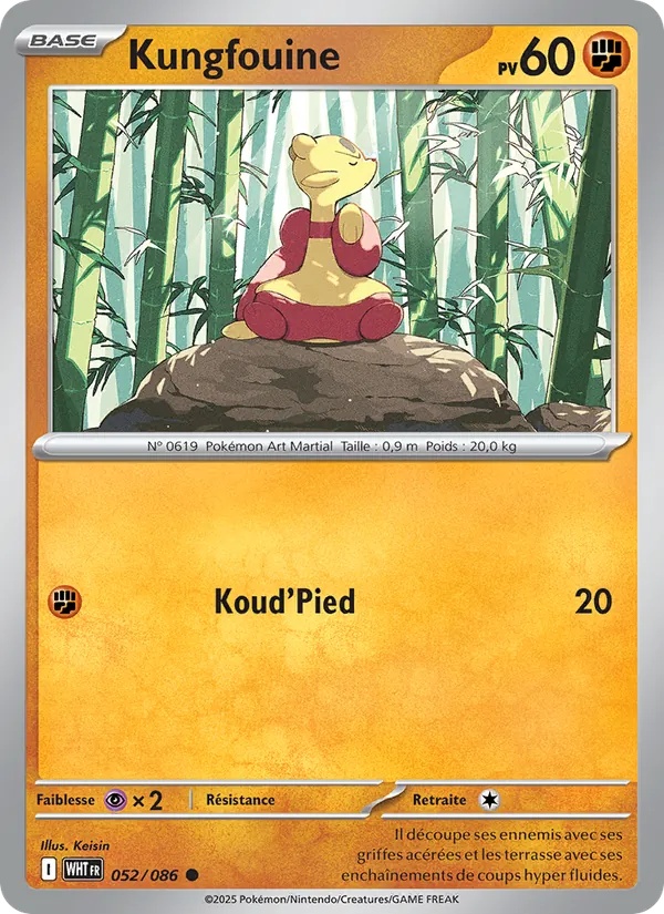 Kungfouine 052/86 - Flamme Blanche - Reverse - Pokémon JCC