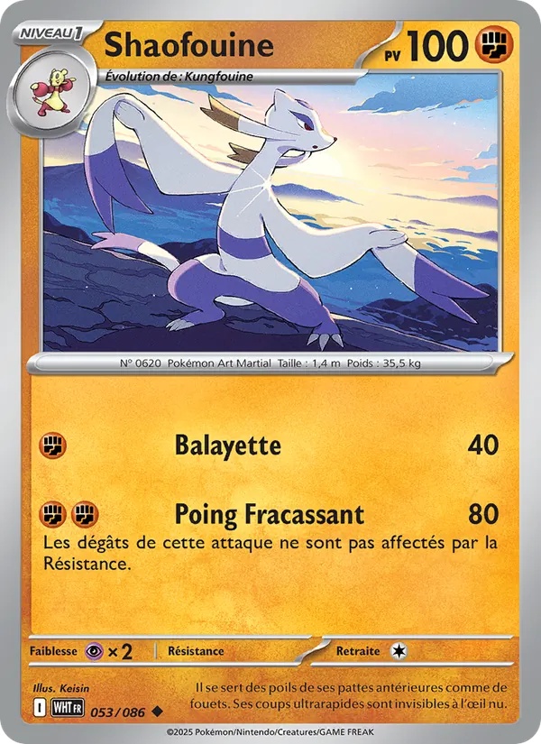 Shaofouine 053/86 - Flamme Blanche - Reverse - Pokémon JCC