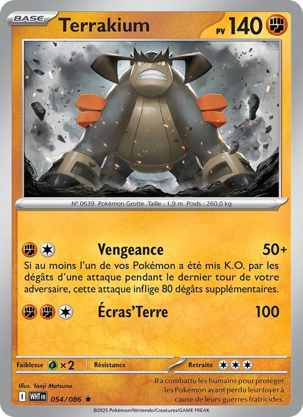Terrakium 054/86 - Flamme Blanche - Reverse - Pokémon JCC