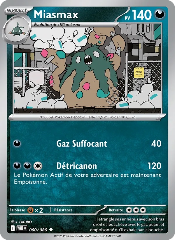 Miasmax 060/86 - Flamme Blanche - Reverse - Pokémon JCC
