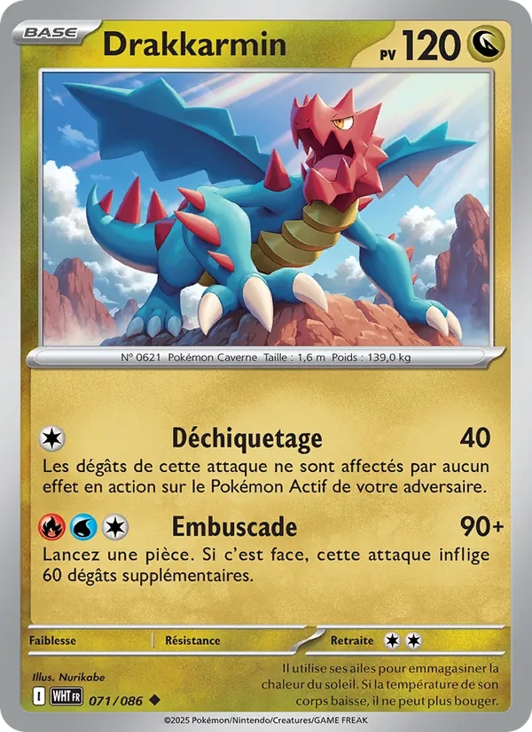 Drakkarmin 071/86 - Flamme Blanche - Reverse - Pokémon JCC