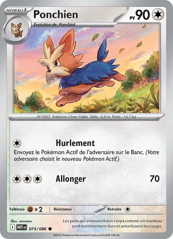 Ponchien 075/86 - Flamme Blanche - Reverse - Pokémon JCC