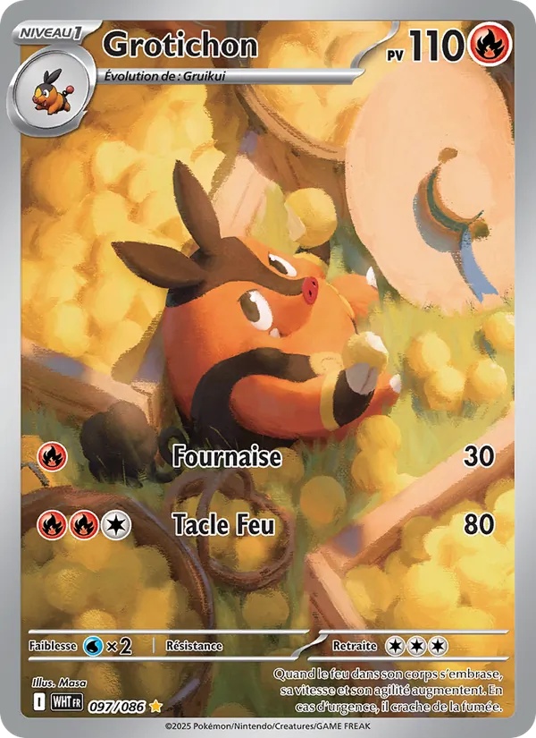 Grotichon 097/86 - Flamme Blanche - Holo - Pokémon JCC