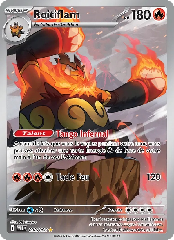 Roitiflam 098/86 - Flamme Blanche - Holo - Pokémon JCC