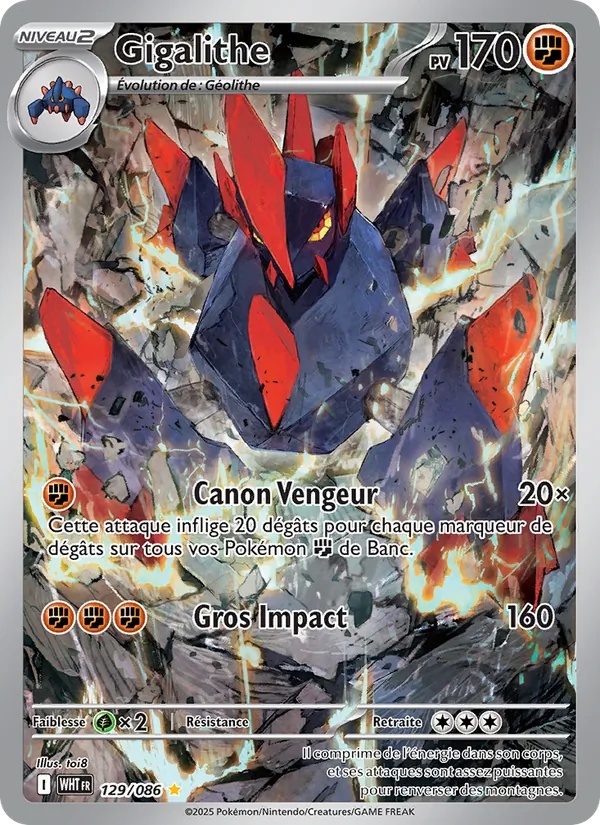 Gigalithe 129/86 - Flamme Blanche - Holo - Pokémon JCC