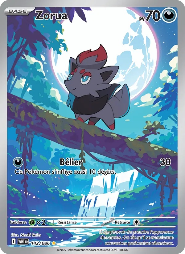 Zorua 142/86 - Flamme Blanche - Holo - Pokémon JCC