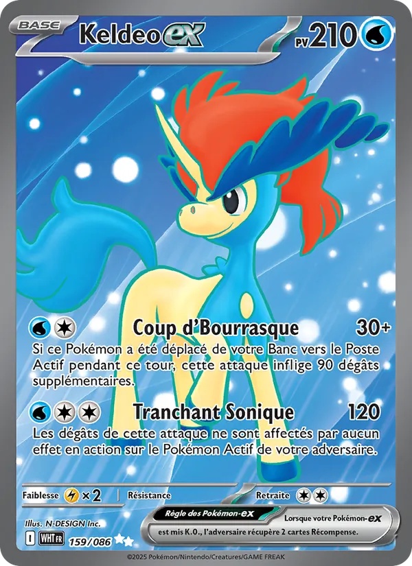 Keldeo-ex 159/86 - Flamme Blanche - Holo - Pokémon JCC