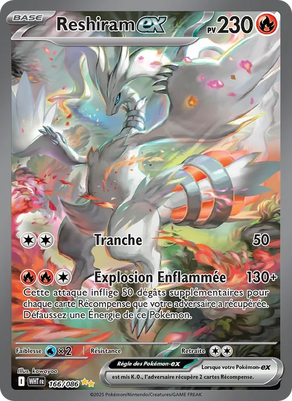 Reshiram-ex 166/86 - Flamme Blanche - Holo - Pokémon JCC