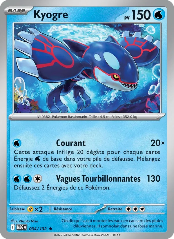 Kyogre 034/132 - Méga-Évolution - Holo - Pokémon JCC