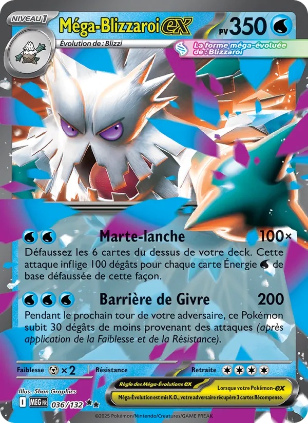 Méga-Blizzaroi-ex 036/132 - Méga-Évolution - Holo - Pokémon JCC