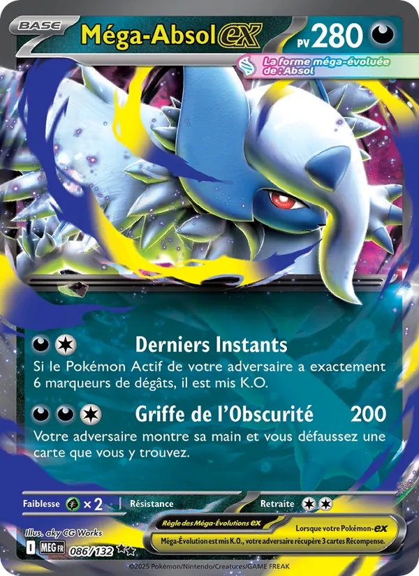 Méga-Absol-ex 086/132 - Méga-Évolution - Holo player-rewards-program - Pokémon JCC