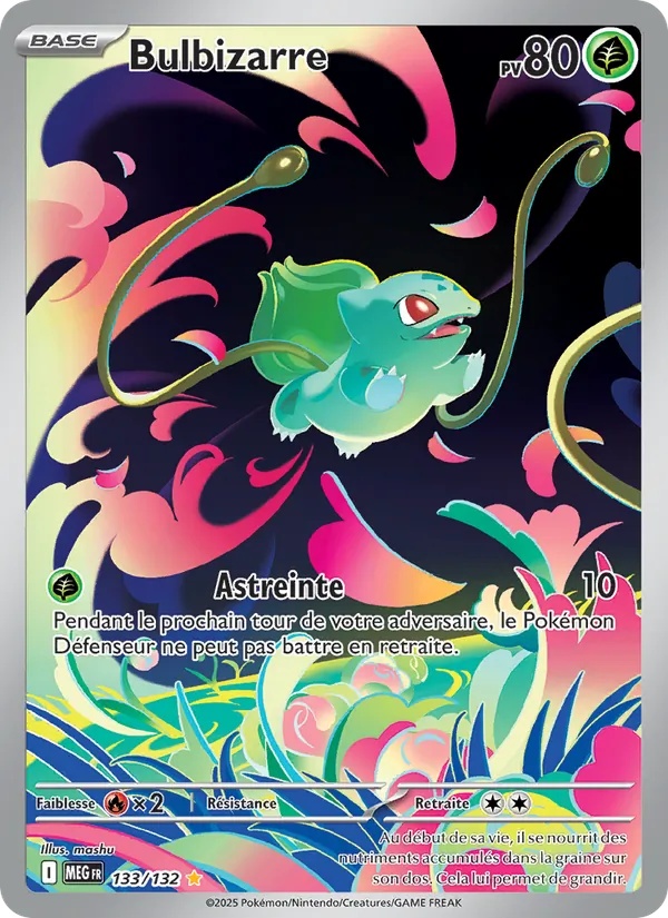 Bulbizarre 133/132 - Méga-Évolution - Holo Logo de la série - Pokémon JCC