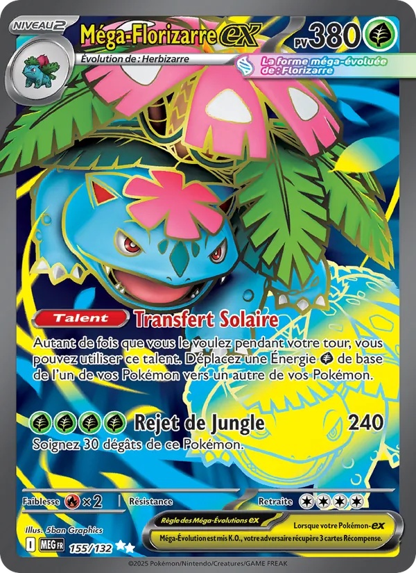 Méga-Florizarre-ex 155/132 - Méga-Évolution - Holo - Pokémon JCC