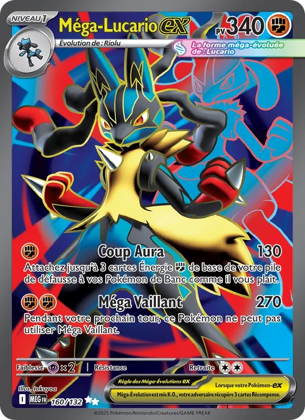 Méga-Lucario-ex 160/132 - Méga-Évolution - Holo - Pokémon JCC