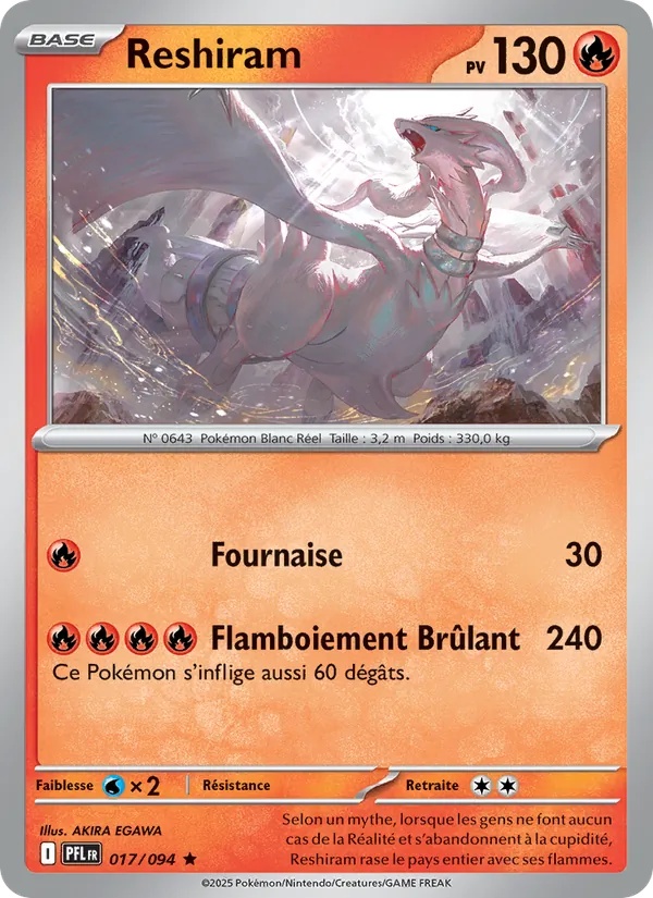 Reshiram 017/94 - Flammes Fantasmagoriques - Holo Logo de la série - Pokémon JCC