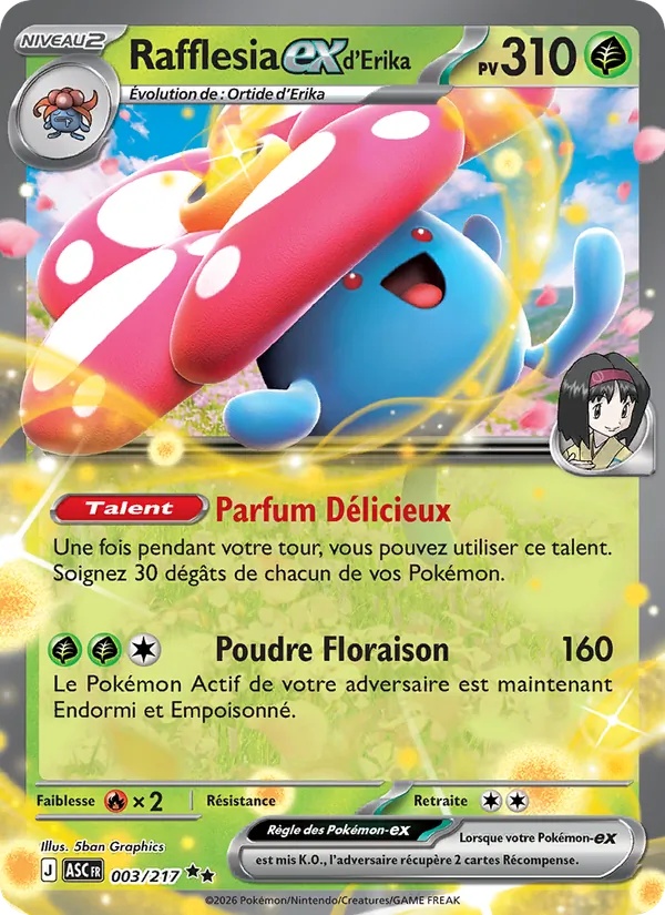 Rafflesia-ex d'Erika 003/217 - Héros Transcendants - Holo - Pokémon JCC