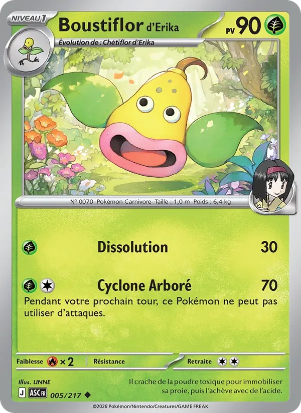 Boustiflor d'Erika 005/217 - Héros Transcendants - Reverse - Pokémon JCC
