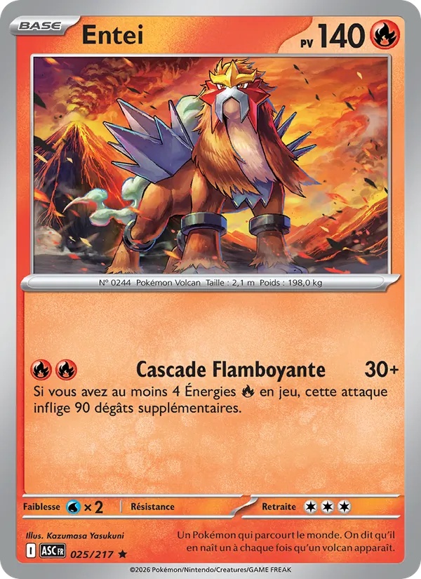 Entei 025/217 - Héros Transcendants - Reverse - Pokémon JCC
