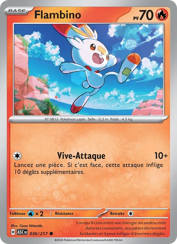 Flambino 036/217 - Héros Transcendants - Pokémon JCC