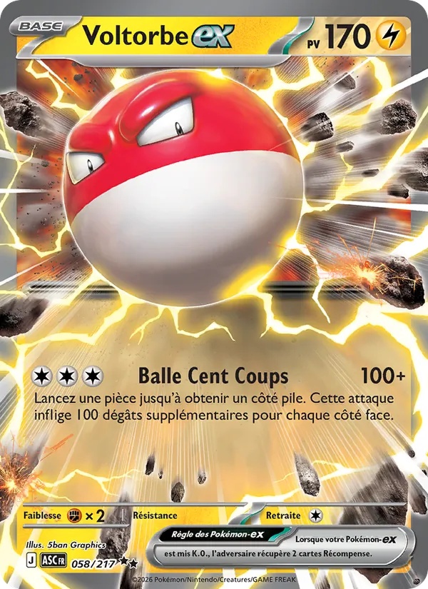 Voltorbe-ex 058/217 - Héros Transcendants - Holo - Pokémon JCC
