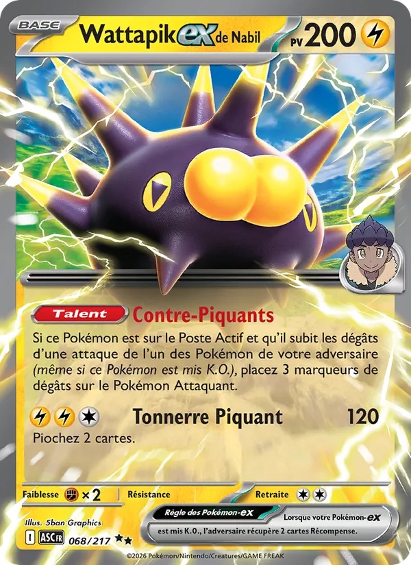 Wattapik-ex de Nabil 068/217 - Héros Transcendants - Holo - Pokémon JCC