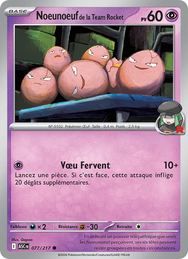 Noeunoeuf de la Team Rocket 077/217 Reverse