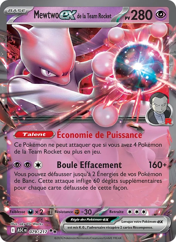 Mewtwo-ex de la Team Rocket 079/217 - Héros Transcendants - Holo - Pokémon JCC