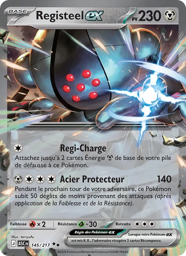 Registeel-ex 145/217 - Héros Transcendants - Holo - Pokémon JCC