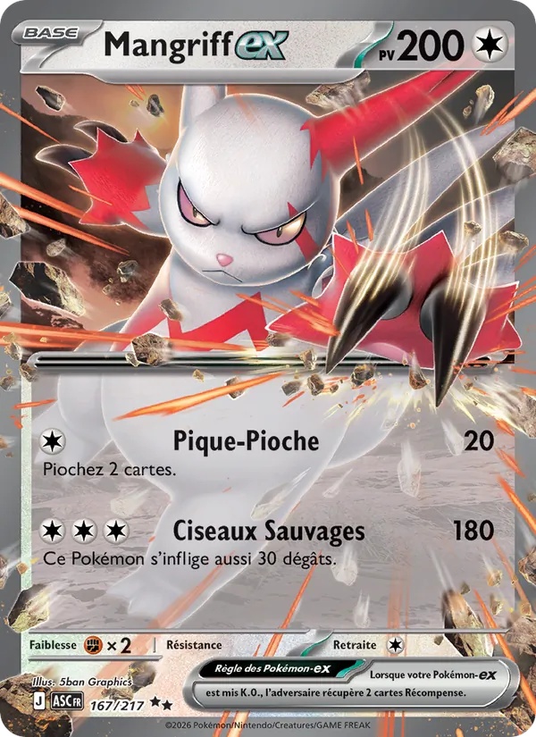 Mangriff-ex 167/217 - Héros Transcendants - Holo - Pokémon JCC