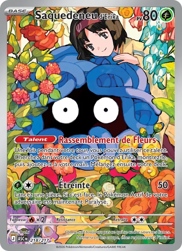 Saquedeneu d'Erika 218/217 - Héros Transcendants - Holo - Pokémon JCC