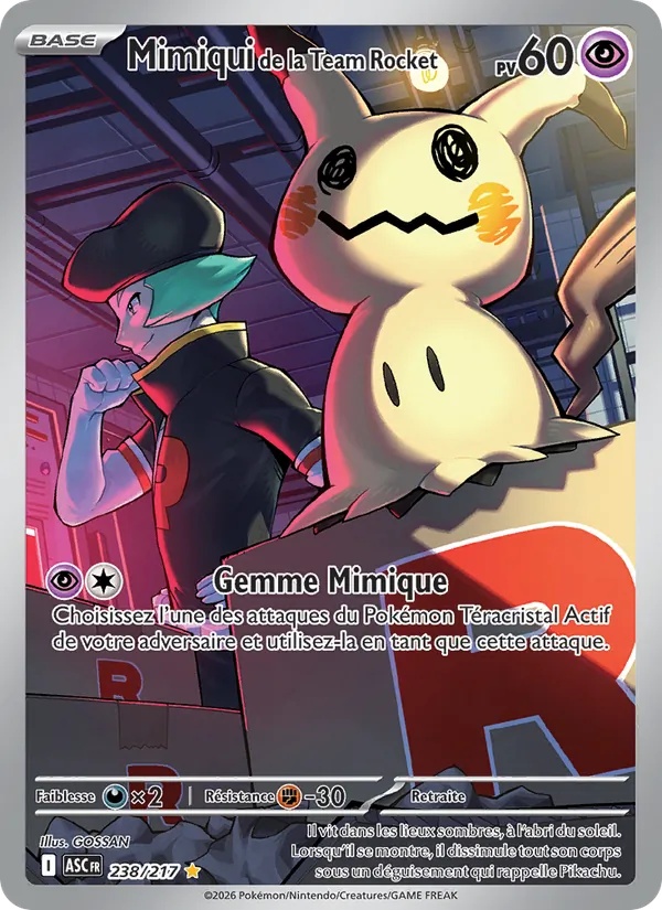 Mimiqui de la Team Rocket 238/217 - Héros Transcendants - Holo - Pokémon JCC