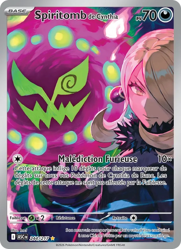 Spiritomb de Cynthia 244/217 - Héros Transcendants - Holo - Pokémon JCC